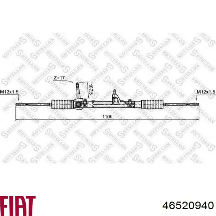 Listwa kierownicza (maglownica) Fiat/Alfa/Lancia 46520940 cena, od 82,91 USD