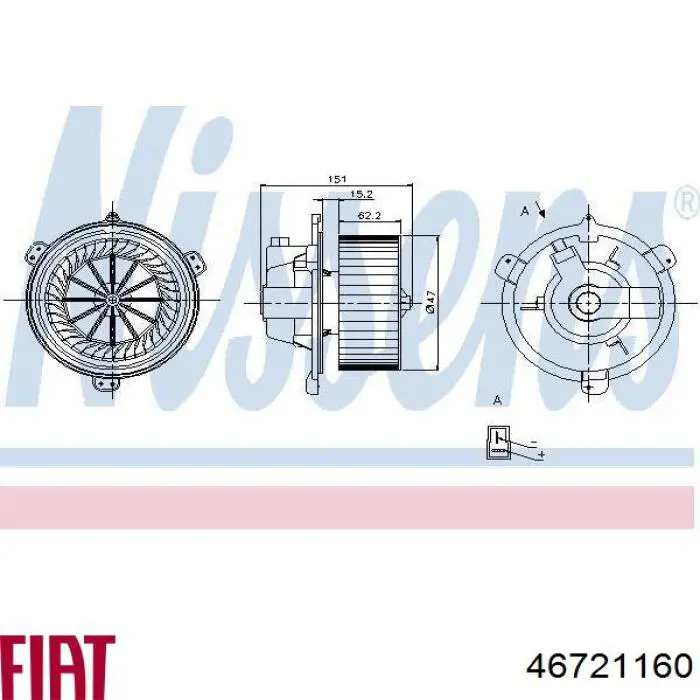 46721160 Fiat/Alfa/Lancia silniczek wentylatora nagrzewnicy (ogrzewacza wnętrza)