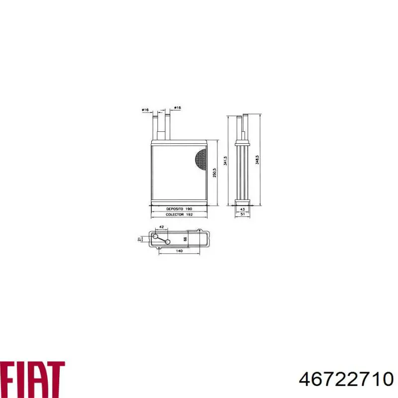 Chłodnica nagrzewnicy (ogrzewacza) Fiat/Alfa/Lancia 46722710 cena, od 33,59 USD