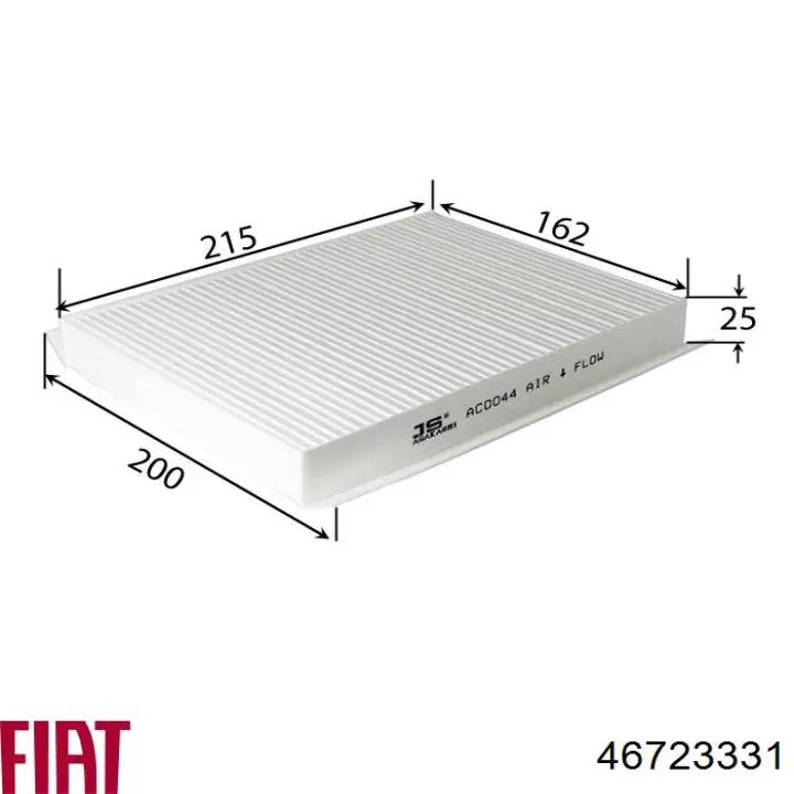 Filtr kabiny Fiat/Alfa/Lancia 46723331 cena, od 6,05 USD