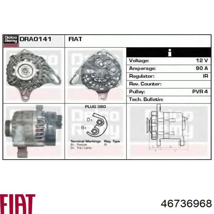 46736968 Fiat/Alfa/Lancia Alternator