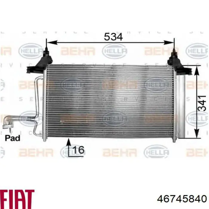 46745840 Fiat/Alfa/Lancia Chłodnica klimatyzacji