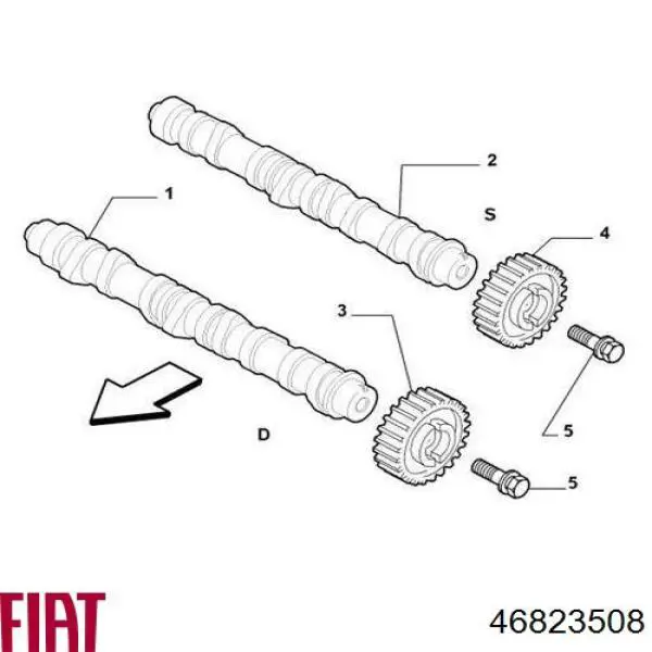Wał rozrządu silnika ssący, dolotowy Fiat/Alfa/Lancia 46823508 cena, od 99,04 USD
