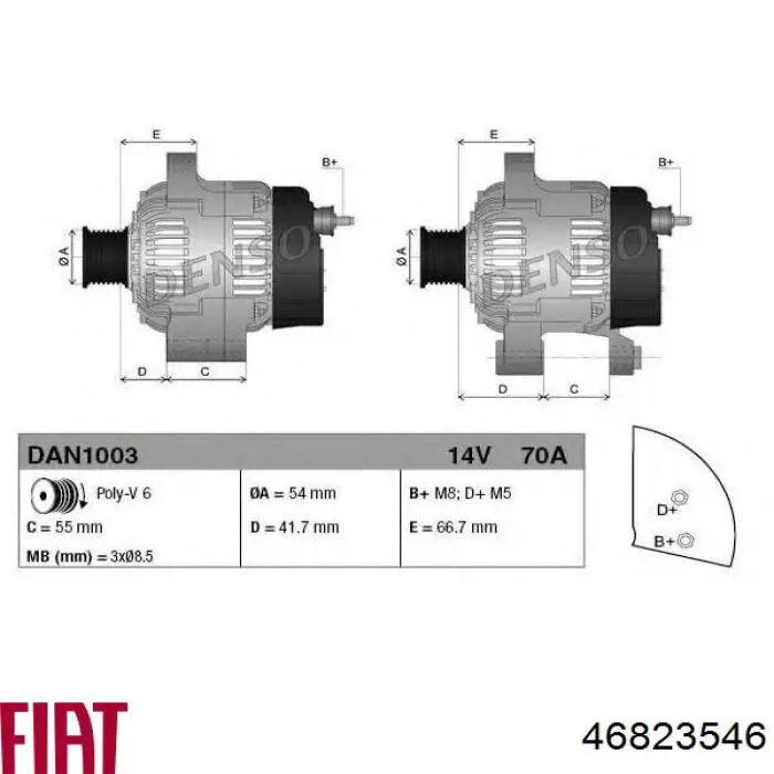 Alternator Fiat/Alfa/Lancia 46823546