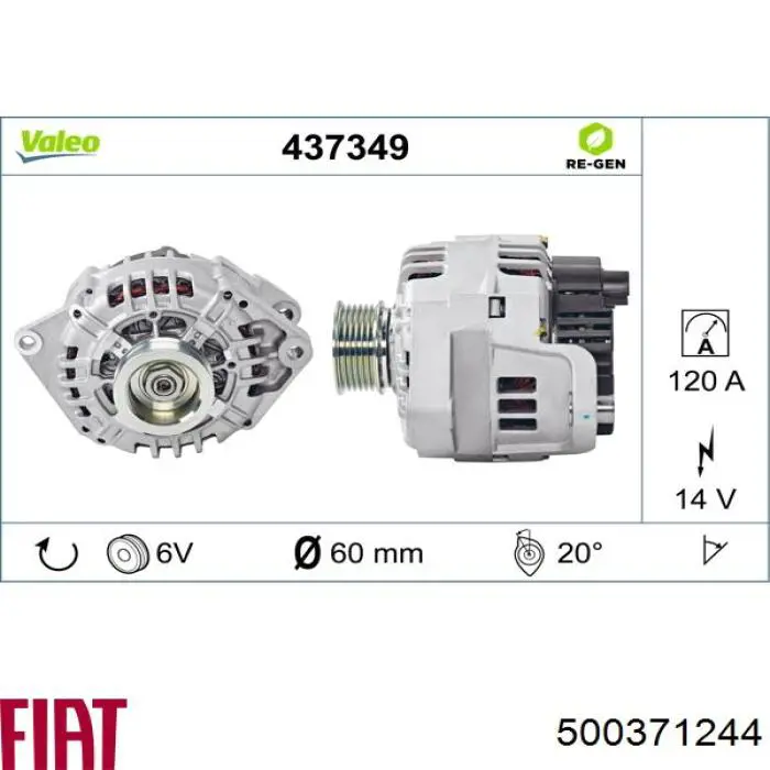 Do koszyka 500371244 Fiat/Alfa/Lancia Alternator