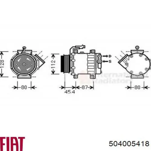 Sprężarka klimatyzacji 504005418 Fiat/Alfa/Lancia