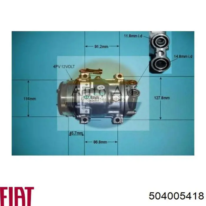 Sprężarka klimatyzacji Fiat/Alfa/Lancia 504005418 cena, od 239,98 USD