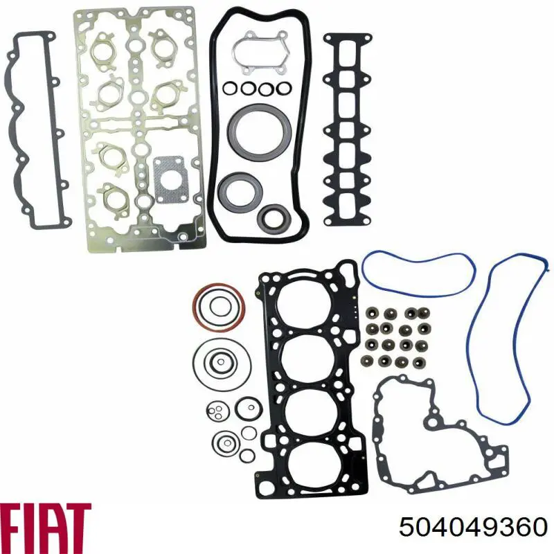 Do koszyka 504049360 Fiat/Alfa/Lancia Zestaw uszczelek silnika pełny
