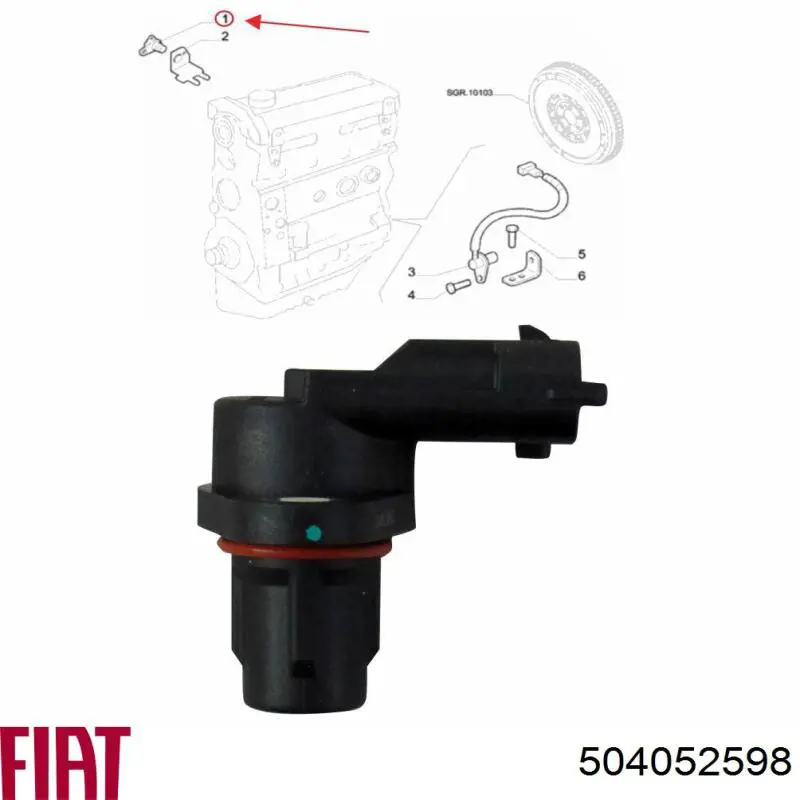 Do koszyka 504052598 Fiat/Alfa/Lancia Czujnik położenia wałka rozrządu