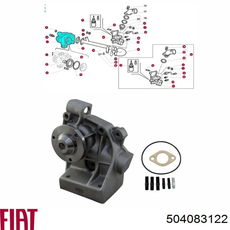 Pompa chłodząca wodna 504083122 Fiat/Alfa/Lancia