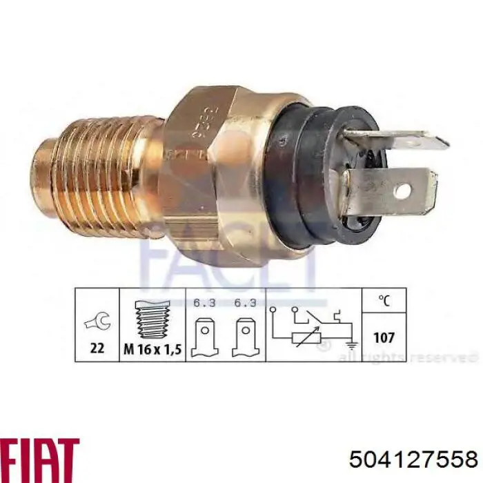 Do koszyka 504127558 Fiat/Alfa/Lancia Czujnik temperatury płynu chłodzącego