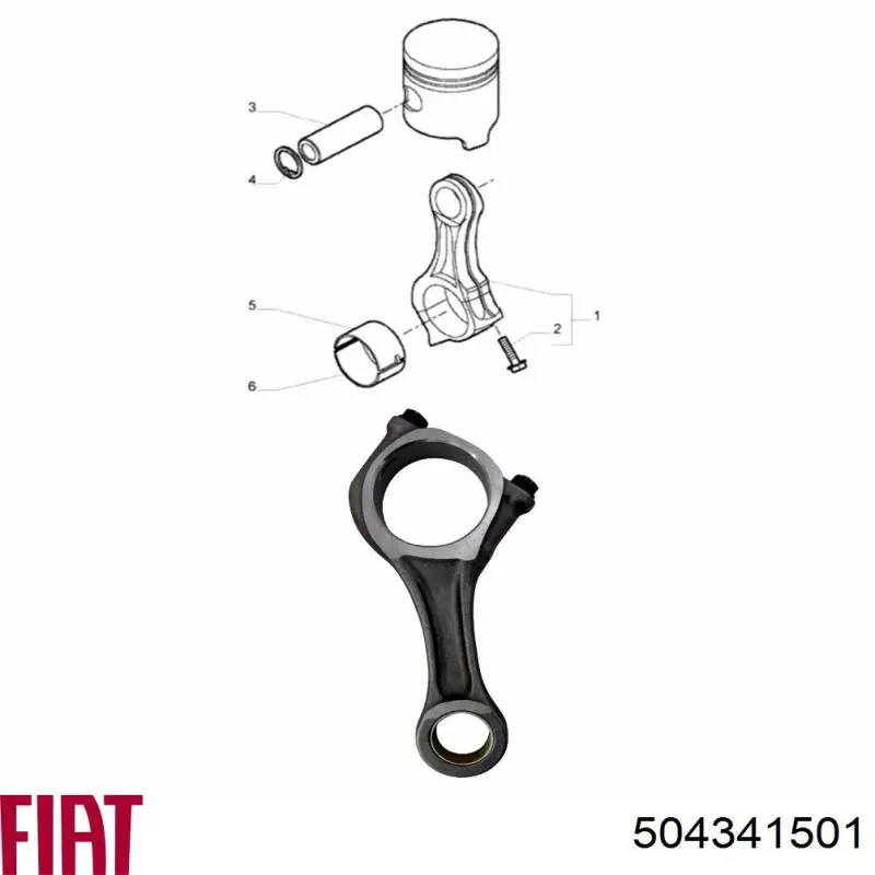 Do koszyka 504341501 Fiat/Alfa/Lancia Korbowód tłoka silnika