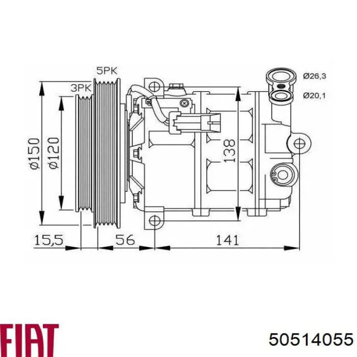 50514055 Fiat/Alfa/Lancia Sprężarka klimatyzacji