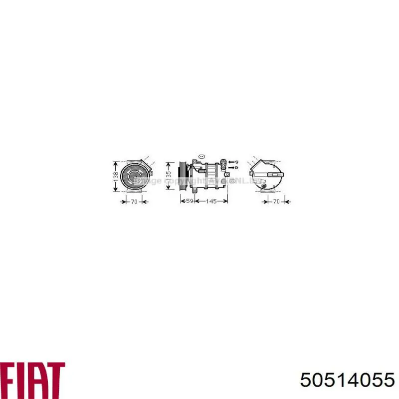 Sprężarka klimatyzacji 50514055 Fiat/Alfa/Lancia