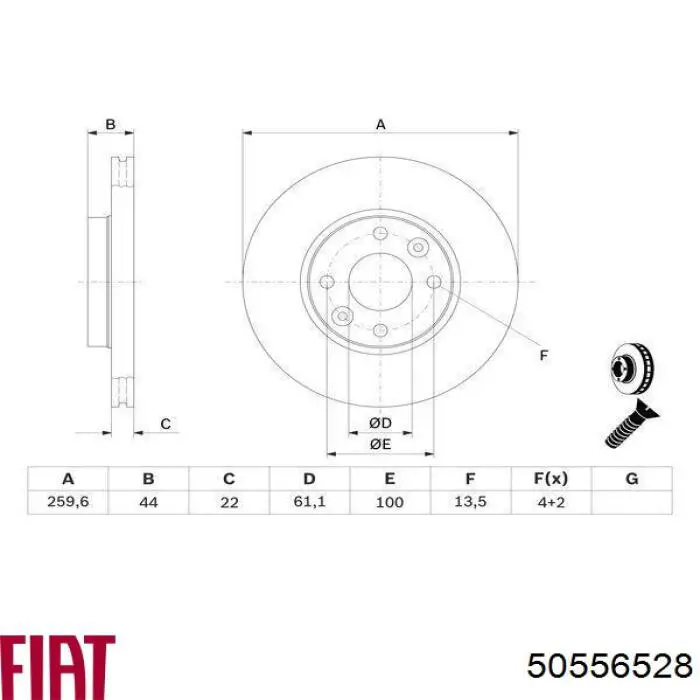 Tarcza hamulcowa przednia Fiat/Alfa/Lancia 50556528