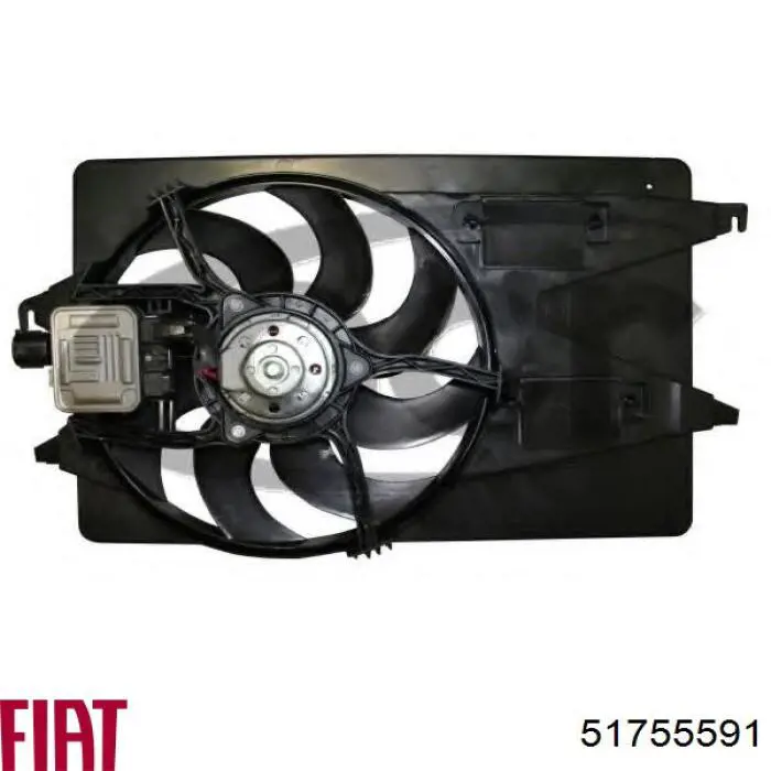 51755591 Fiat/Alfa/Lancia Dyfuzor chłodnicy, w komplecie z silnikiem i wirnikiem