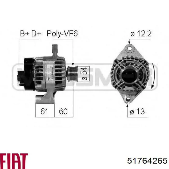 Do koszyka 51764265 Fiat/Alfa/Lancia Alternator