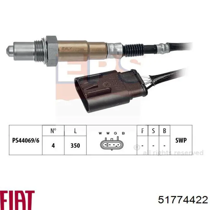 Sonda lambda, czujnik tlenu Fiat/Alfa/Lancia 51774422 cena, od 52,97 USD