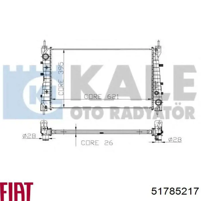 Chłodnica silnika Fiat/Alfa/Lancia 51785217 cena, od 117,25 USD