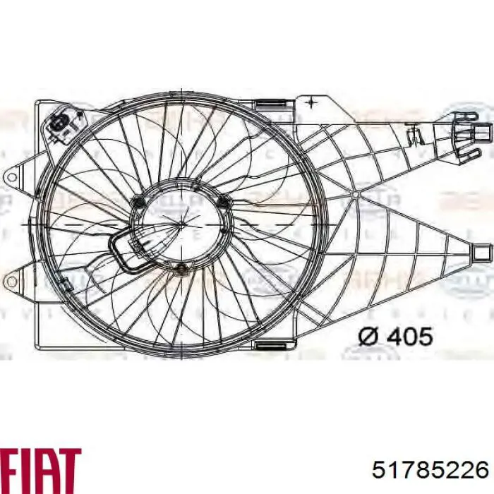 Dyfuzor chłodnicy, w komplecie z silnikiem i wirnikiem Fiat/Alfa/Lancia 51785226 cena, od 69,65 USD