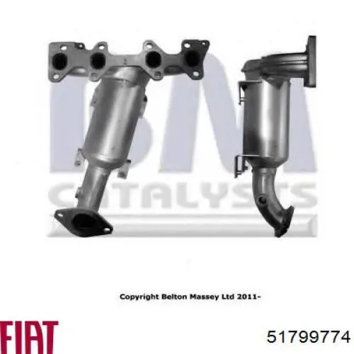 Konwerter-katalizator Fiat/Alfa/Lancia 51799774 cena, od 394,60 USD