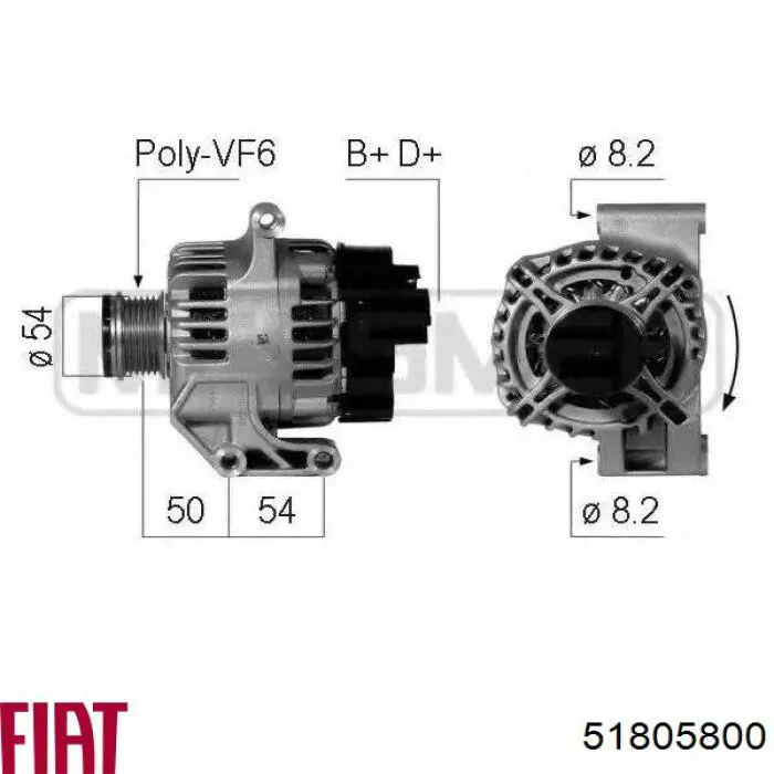 Alternator Fiat/Alfa/Lancia 51805800