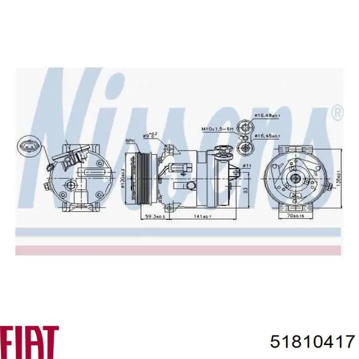 Sprężarka klimatyzacji Fiat/Alfa/Lancia 51810417 cena, od 168,84 USD