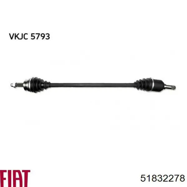 Do koszyka 51832278 Fiat/Alfa/Lancia Półoś napędowa przednia prawa