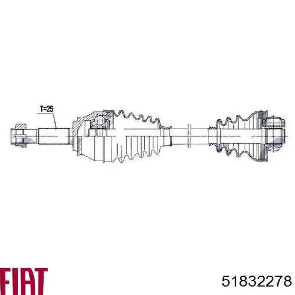 Do koszyka 51806760 Fiat/Alfa/Lancia Półoś napędowa przednia prawa