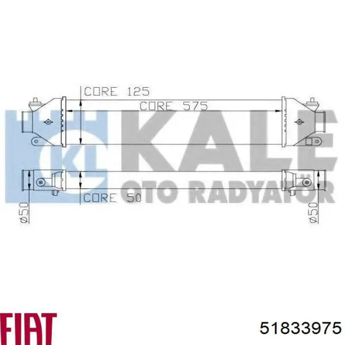 Chłodnica intercoolera 51833975 Fiat/Alfa/Lancia