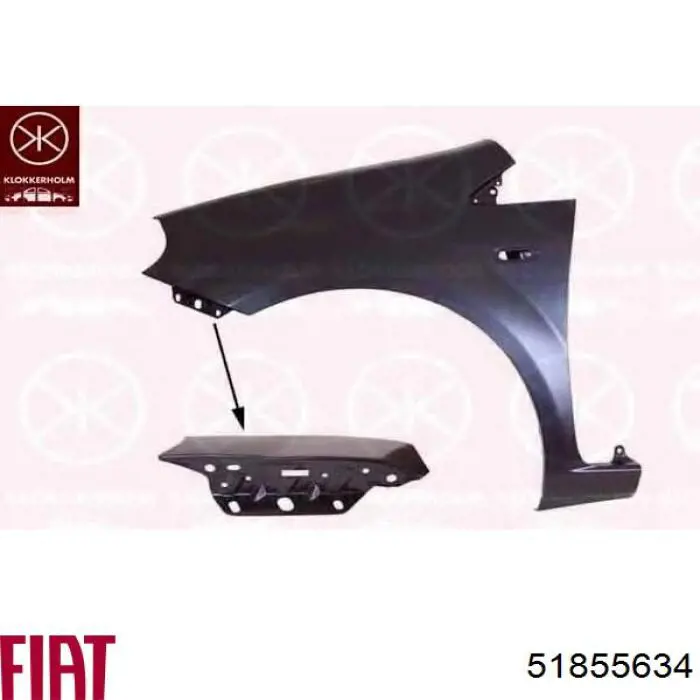 51855634 Fiat/Alfa/Lancia Błotnik przedni prawy