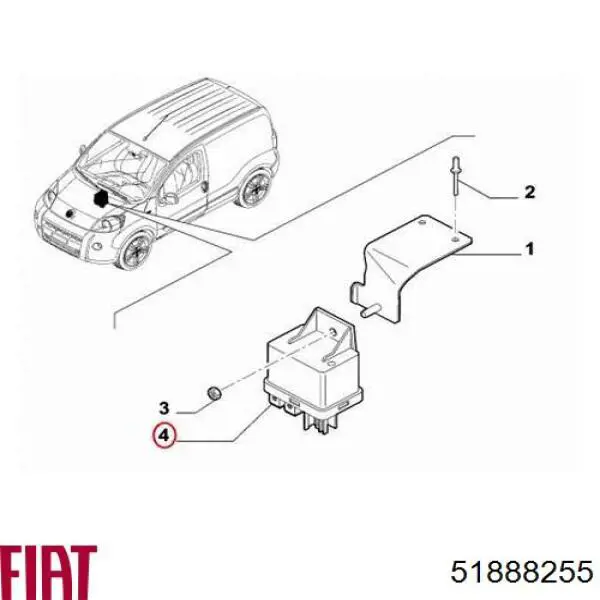Przekaźnik świec żarowych Fiat/Alfa/Lancia 51888255 cena, od 54,54 USD