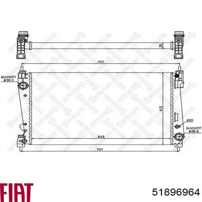 Do koszyka 51896964 Fiat/Alfa/Lancia Chłodnica silnika