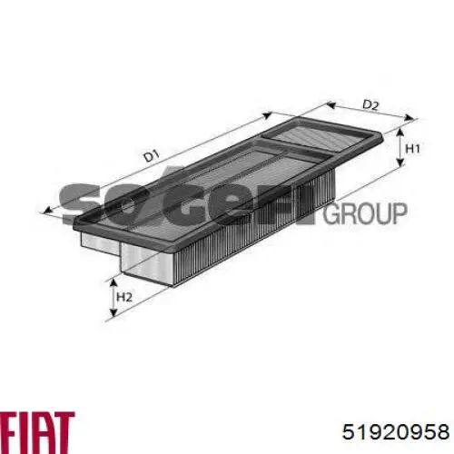 Filtr powietrza Fiat/Alfa/Lancia 51920958 cena, od 14,74 USD