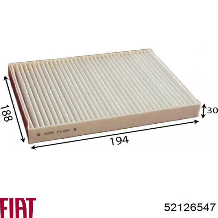 Do koszyka 52126547 Fiat/Alfa/Lancia Filtr kabiny