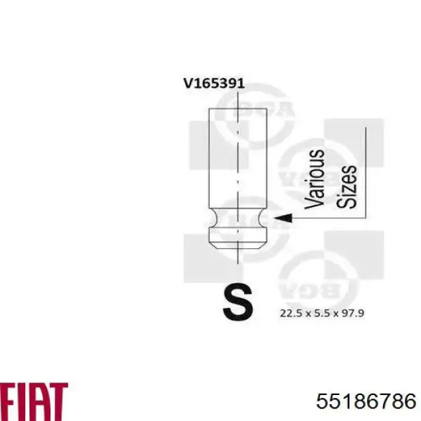 Do koszyka 55186786 Fiat/Alfa/Lancia Prowadnica zaworu
