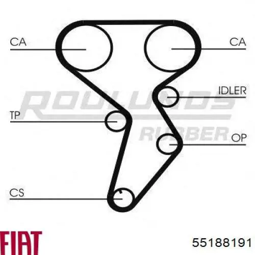 Pasek rozrządu Fiat/Alfa/Lancia 55188191 cena, od 29,53 USD