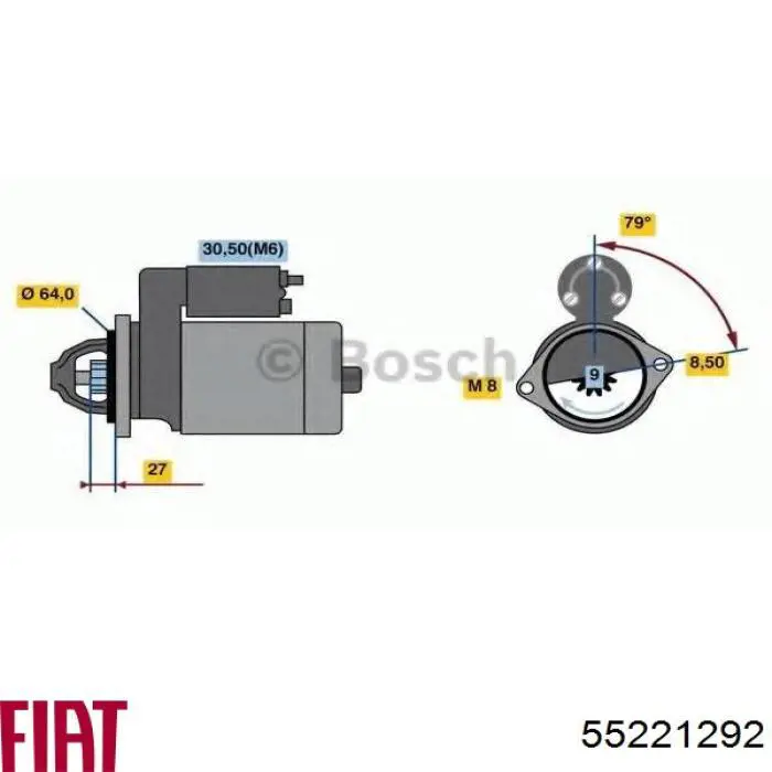 Rozrusznik Fiat/Alfa/Lancia 55221292 cena, od 136,01 USD