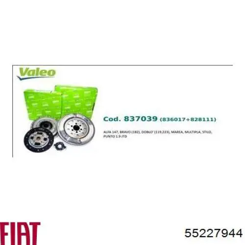 Koło zamachowe silnika Fiat/Alfa/Lancia 55227944 cena, od 243,47 USD