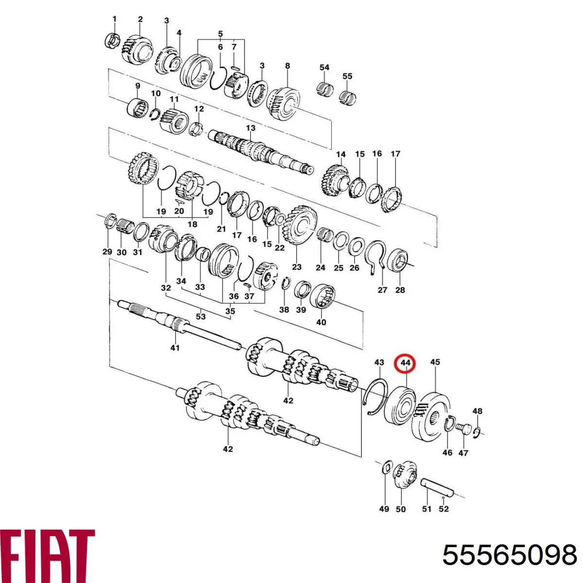 Łożysko skrzyni biegów Fiat/Alfa/Lancia 55565098