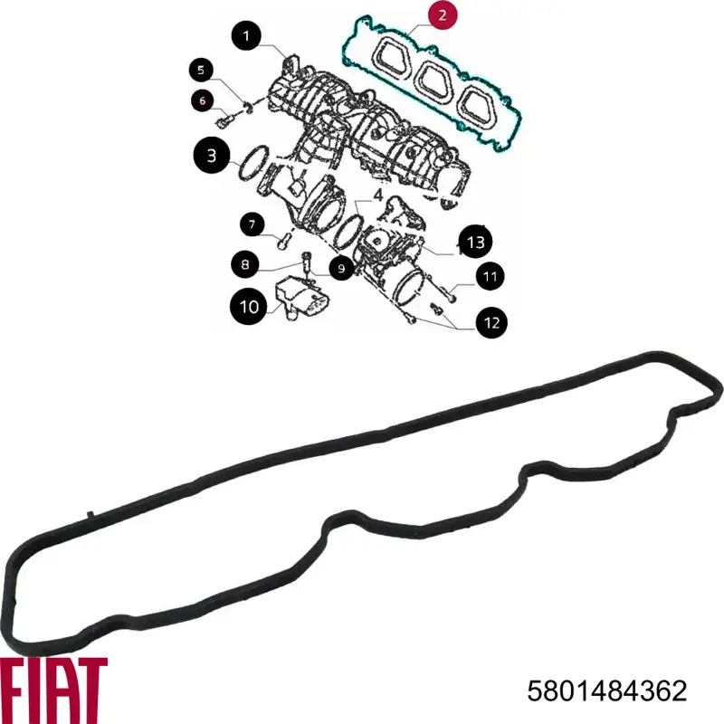 Do koszyka 5801484362 Fiat/Alfa/Lancia Uszczelka kolektora ssącego
