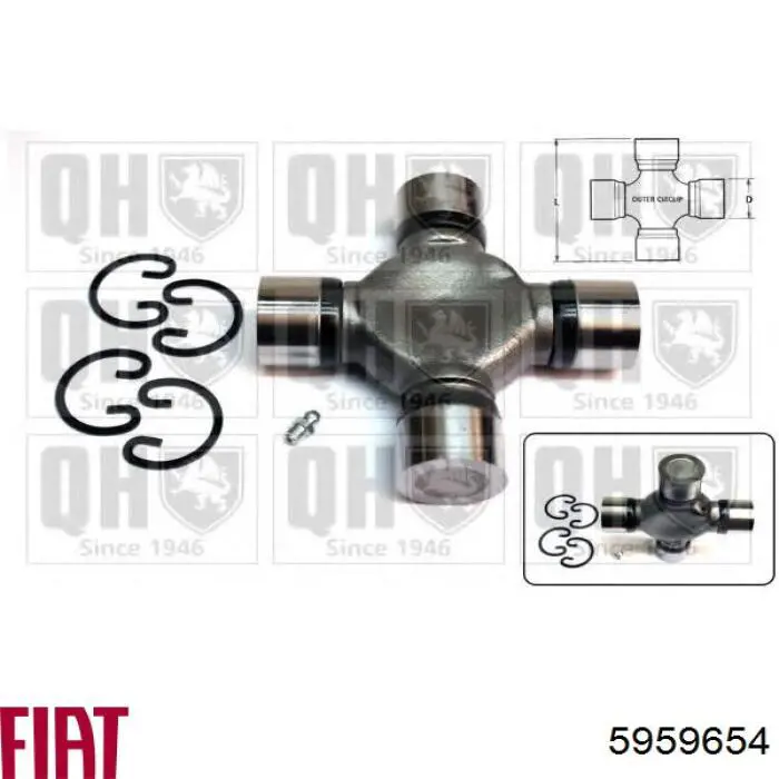 Do koszyka 5959654 Fiat/Alfa/Lancia Krzyżak wału Cardana tylnego