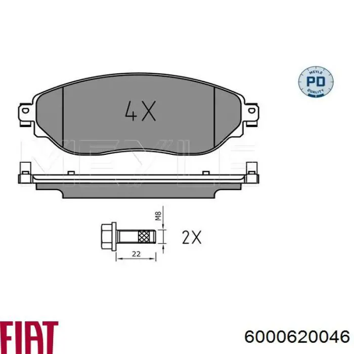 Do koszyka 6000620046 Fiat/Alfa/Lancia Klocki hamulcowe przednie tarczowe