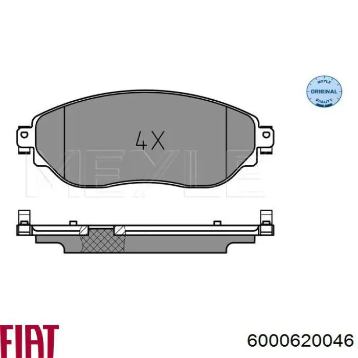 Klocki hamulcowe przednie tarczowe Fiat/Alfa/Lancia 6000620046 cena, od 32,67 USD