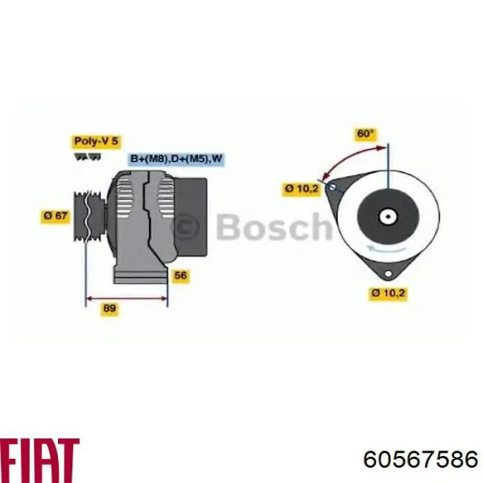 Alternator Fiat/Alfa/Lancia 0120485025 cena, od 76,62 USD