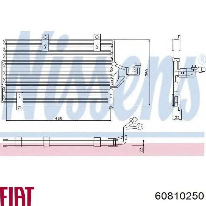 Do koszyka 60810250 Fiat/Alfa/Lancia Chłodnica klimatyzacji