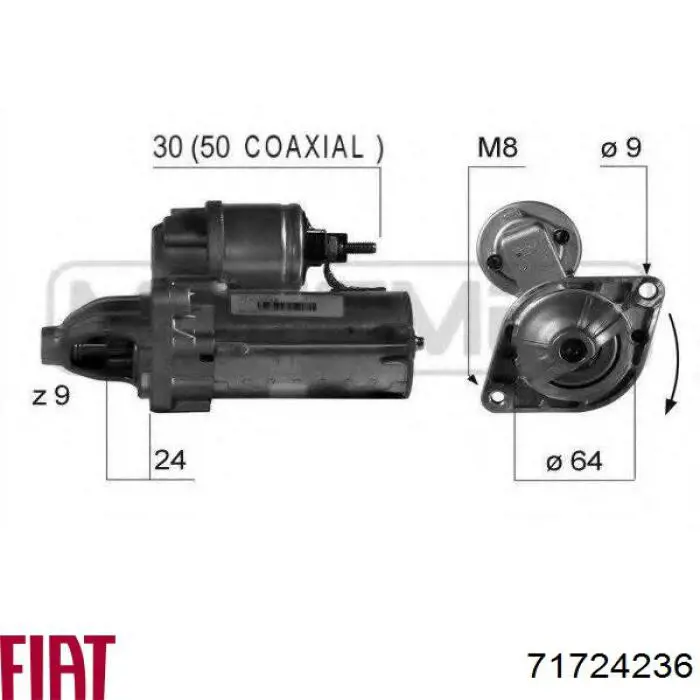 Rozrusznik Fiat/Alfa/Lancia 71724236 cena, od 103,86 USD
