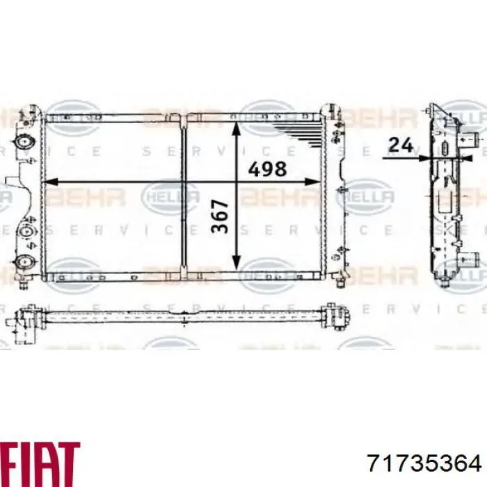 Chłodnica silnika Fiat/Alfa/Lancia 71735364 cena, od 53,06 USD