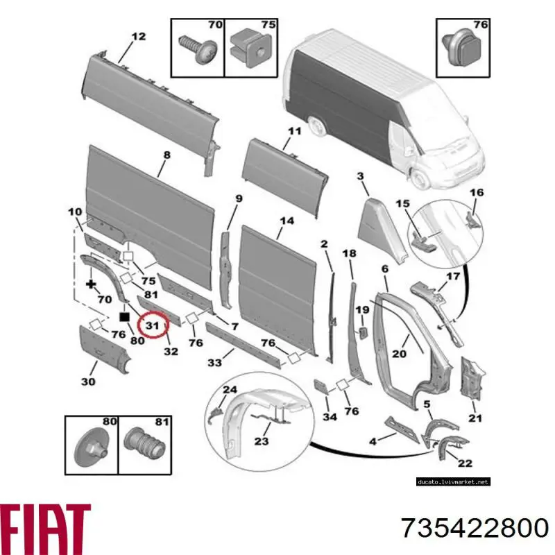 Do koszyka 735422800 Fiat/Alfa/Lancia Poszerzenie (nakładka) reperaturki tylnego błotnika prawy