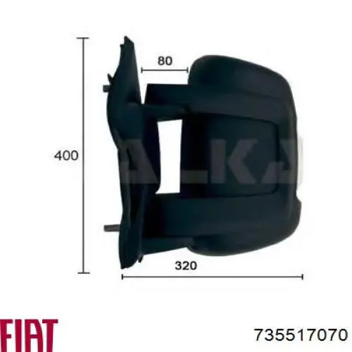Lusterko wsteczne lewe 735517070 Fiat/Alfa/Lancia